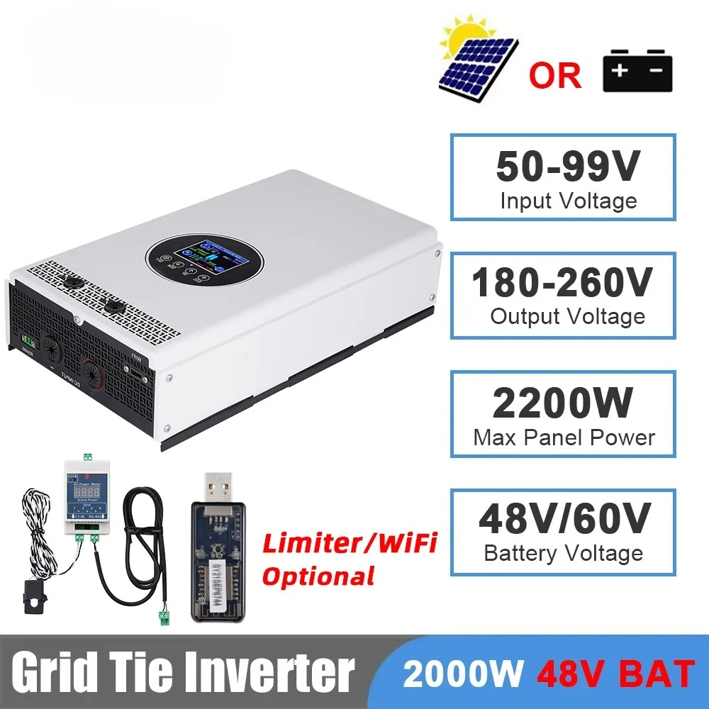 محول طاقة متصل بالشبكة بقدرة 2 - مراجعة Grid Tie Inverter Limiter 2000W وسعره