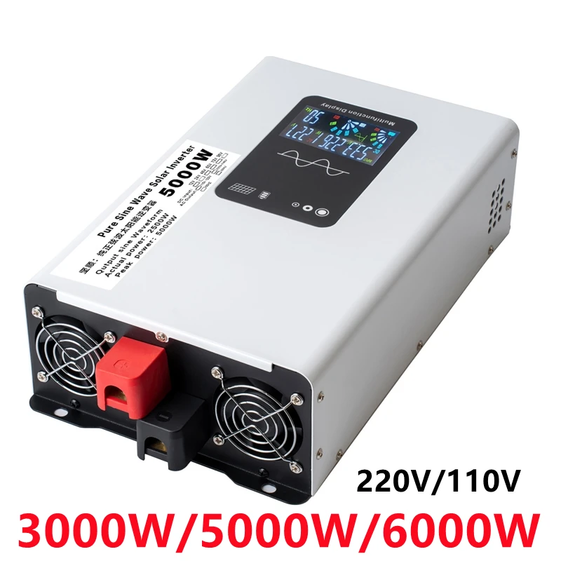 العاكس موجة جيبية نقية 3000 وا - مراجعة Pure Sine Wave Inverter 5000W 48V 220V وسعره