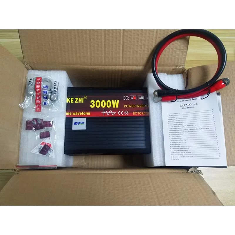 محول طاقة شمسي للسيارة والمنزل - مراجعة Pure Sine Wave Inverter 5000W 48V 220V وسعره